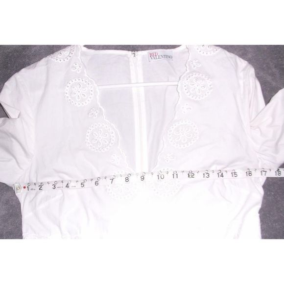 Red Valentino Sangallo Embroidered White Dress 42 - Picture 7 of 8